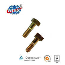 Square Head Bolt with Yellow Zinc Plated Surface